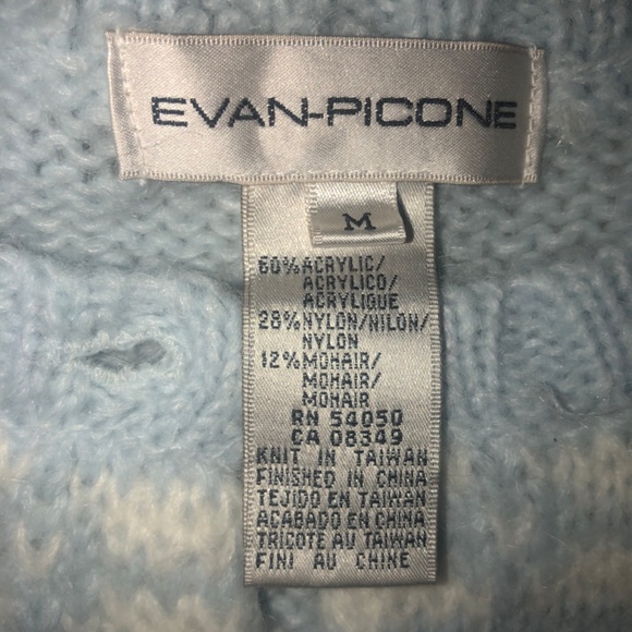 Just in SALE Evan Picone powder blue snowflake button up sweater - Picture 3 of 7